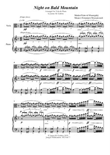 Night on Bald Mountain: para viola e piano by Modest Mussorgsky