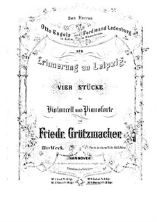 Memory of Leipzig. March for Cello and Piano, Op.13 No.4: Score by Friedrich Grützmacher