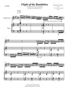 Flight of the Bumblebee: For E-Flat Clarinet & Piano by Nikolai Rimsky-Korsakov