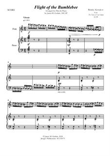Flight of the Bumblebee: For Flute & Piano by Nikolai Rimsky-Korsakov