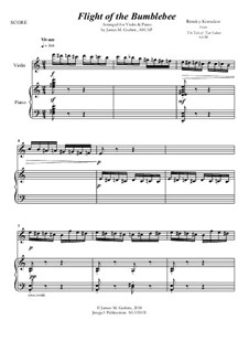 Flight of the Bumblebee: For Violin & Piano by Nikolai Rimsky-Korsakov