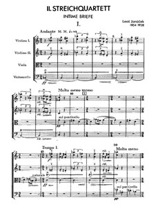 String Quartet No.2 'Listy důvěrné' ('Intimate Letters'), JW 7/13: partitura completa by Leoš Janáček