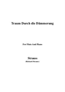No.1 Traum Durch die Dämmerung: para flauta e piano by Richard Strauss