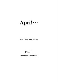 Apri!: para Violoncelo e piano by Francesco Paolo Tosti
