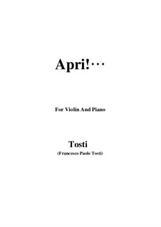 Apri!: para violino by Francesco Paolo Tosti