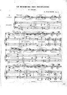 Three Pieces for Violin and Piano, Op.5: Score by Joseph Joachim