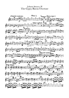 The Gypsy Baron: abertura - Oboes Parte by Johann Strauss (Sohn)