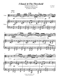 Ich steh mit einem Fuss im Grabe, BWV 156: No.1 I Stand At The Threshold for Viola & Piano by Johann Sebastian Bach