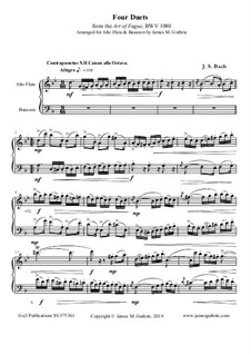 Four Duets: For Alto Flute & Bassoon by Johann Sebastian Bach