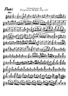 Perpetuum Mobile, Op.257: parte de flautas by Johann Strauss (Sohn)