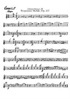 Perpetuum Mobile, Op.257: parte trompas by Johann Strauss (Sohn)