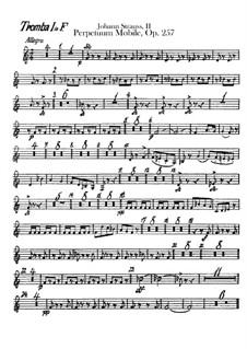 Perpetuum Mobile, Op.257: parte trompetas by Johann Strauss (Sohn)