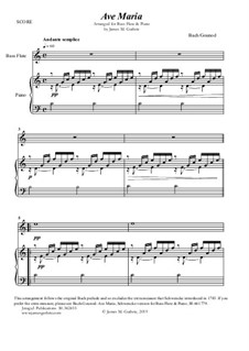 Ave Maria (Instrumental Version – Duets): For Bass Flute & Piano by Johann Sebastian Bach, Charles Gounod
