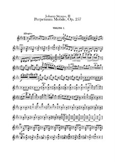 Perpetuum Mobile, Op.257: parte violinos by Johann Strauss (Sohn)