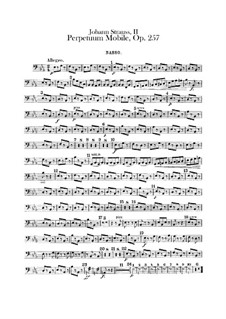 Perpetuum Mobile, Op.257: Parte contrabaixo by Johann Strauss (Sohn)