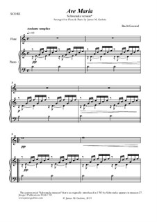 Ave Maria (Schwencke version): For Flute & Piano by Johann Sebastian Bach, Charles Gounod