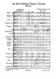 On the Beautiful Blue Danube, Op.314: Partitura completa by Johann Strauss (Sohn)