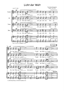 Licht der Welt, Op.37: Für Chor und Klavier by Paul Nutt