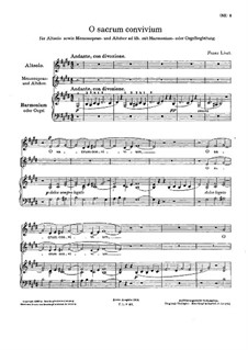 O sacrum convivium, S.58: O sacrum convivium by Franz Liszt
