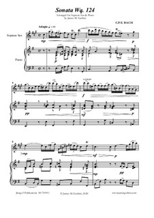 Sonata for Flute and Harpsichord in E Minor, H 551 Wq 124: For soprano sax and piano by Carl Philipp Emanuel Bach