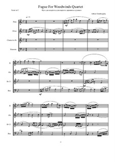 Fugue for woodwinds quartet: Fugue for woodwinds quartet by Arthur Orenburgsky