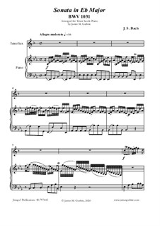 Sonata for Flute and Harpsichord No.2 in E Flat Major, BWV 1031: For Tenor Sax and Piano by Johann Sebastian Bach