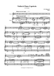 Violin and Piano Capriccio in A minor, Op.6: Violin and Piano Capriccio in A minor by Ali Jahangard