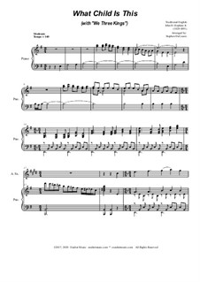 What Child is This (with 'We Three Kings'): para alto saxofone e piano by folklore, John H. Hopkins Jr.