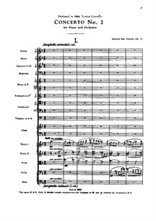 Piano Concerto No.2, Op.23: Partitura completa by Edward MacDowell