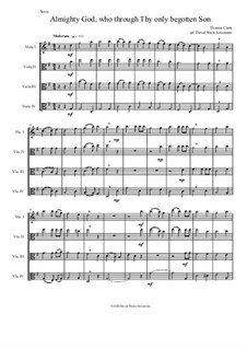 Almighty God, who through thy only begotten Son (Easter motet): For 4 violas by Thomas Clark