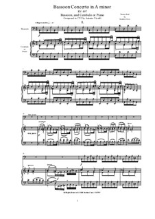 Concerto for Fagotto and Strings in A Minor, RV 497: Version for Bassoon and Cembalo (or Piano) by Antonio Vivaldi