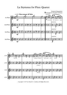 No.14 La Styrienne (Styrian Dance): para quarteto de flauta by Johann Friedrich Burgmüller