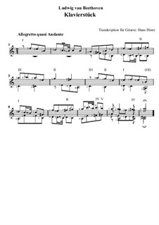 Allegretto Quasi Andante, WoO 61a: Para Guitarra by Ludwig van Beethoven