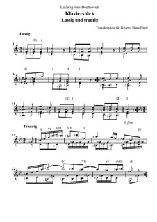 Lustig-Traurig (Happy-Sad), WoO 54: Para Guitarra by Ludwig van Beethoven