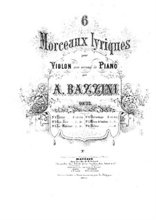 Six Lyric Pices. Bavardage, Op.35 No.4: Parpitura para violino e piano by Antonio Bazzini