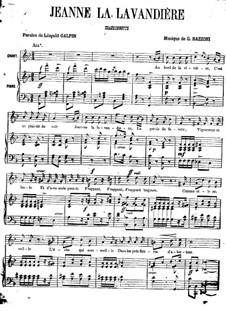 Jeanne la Lavandière. Chansonnette: Jeanne la Lavandière. Chansonnette by Giovanni Luigi Bazzoni