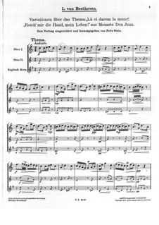 Variations on 'Là ci darem la mano' from 'Don Giovanni' by Mozart, WoO 28: Partitura completa by Ludwig van Beethoven