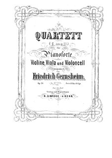 Piano Quartet No.2 in C Minor, Op.20: Partitura completa, Partes by Friedrich Gernsheim