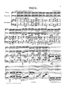 Piano Trio, Op.4: Partitura completa, Partes by Gustav Jensen