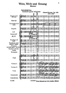 Wine, Women and Song, Op.333: Partitura completa by Johann Strauss (Sohn)