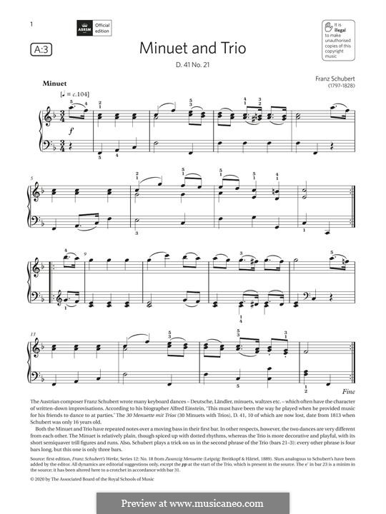 Minuet and Trio: Minuet and Trio by Franz Schubert