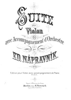 Suite, Op.60: para violino by Eduard Napravnik
