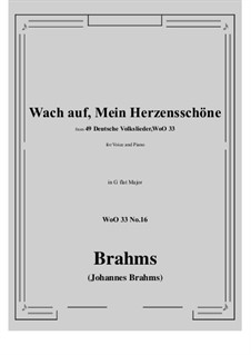 No.15-21: No.16 Wach auf, Mein Herzensschone (G flat Major) by Johannes Brahms