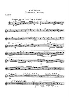 Maskarade, FS 39: Overture – clarinets I-II parts by Carl Nielsen