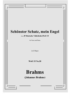 No.15-21: No.20 Schonster Schatz, mein Engel (G Major) by Johannes Brahms
