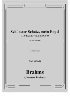 No.15-21: No.20 Schonster Schatz, mein Engel (G flat Major) by Johannes Brahms