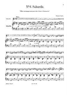 Saltarello for Violin (or Viola Alta, or Cello) and Piano: partitura by Odoardo Barri