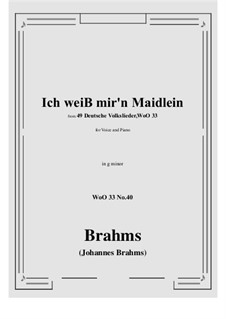 No.36-42: No.40 Ich weiss mir'n Maidlein hubsch und fein (g minor) by Johannes Brahms