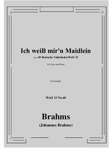 No.36-42: No.40 Ich weiss mir'n Maidlein hubsch und fein (b minor) by Johannes Brahms