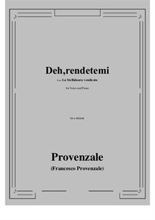 La Stellidaura vendicata. Deh, rendetemi: E minor by Francesco Provenzale